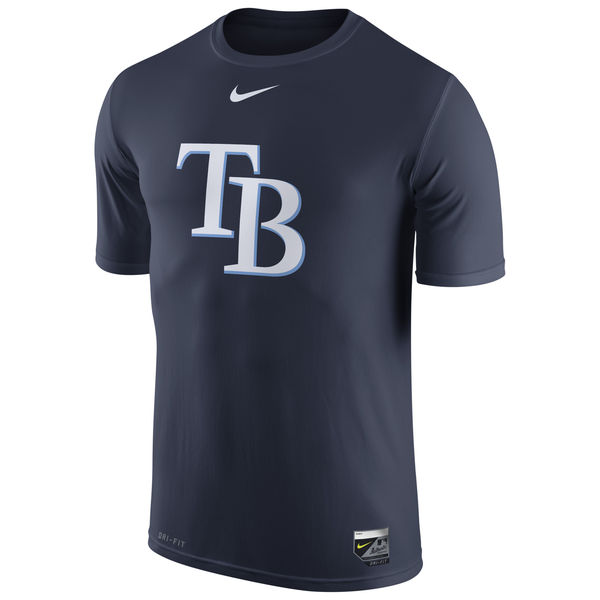 MLB Men Tampa Bay Rays Nike Authentic Collection Legend Logo 1.5 Performance TShirt  Navy